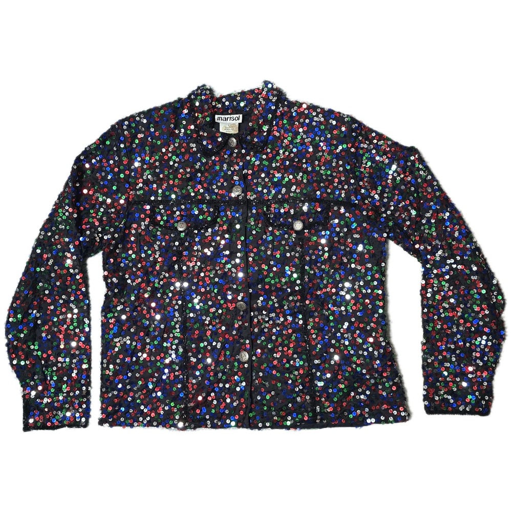 Sequin Jacket Beaded Embellished‎ Party Sparkly Festival jacket pockets (K)